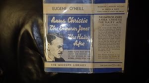 Imagen del vendedor de The Emperor Jones, Anna Christie and The Hairy Ape , THREE PLAYS, Modern Library #146, DJ HAS PICTURE OF Scowling HITLER on Front Left OF BLUE & WHITE DJ, Copyright page states "First Modern Library Edition 1937. Inside the dust jacket 246 titles are a la venta por Bluff Park Rare Books