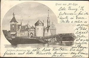 Ansichtskarte aus Riga: Gruss aus Alt-Riga. Jubiläums-Ausstellung 1901.