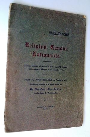 Religion, langue, nationalité. Discours prononcé à la scéance de cloture du XXIe Congrès eucharis...