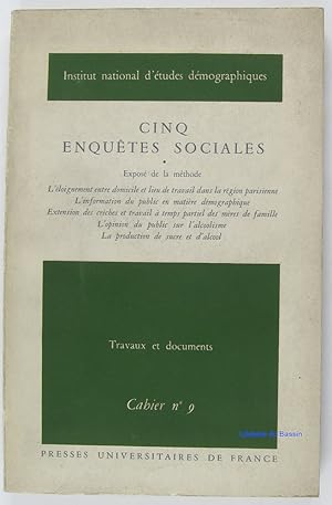 Image du vendeur pour Cinq enqutes sociales mis en vente par Librairie du Bassin