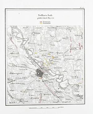 Immagine del venditore per Kolorierter Kupferstich-Plan. Treffen bei Lodi, geliefert den 10 May 1796. venduto da Antiquariat Thomas Rezek