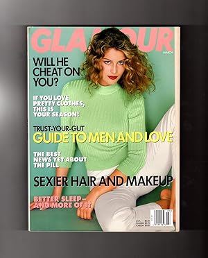 Seller image for Glamour Magazine - March, 1997. Laetitia Casta Cover. Celene Dion, Katie Roiphe, Frederick Busch, Guide to Men and Love, Will He Cheat ? Best Pill News, Better Sleep, Sexier Hair for sale by Singularity Rare & Fine