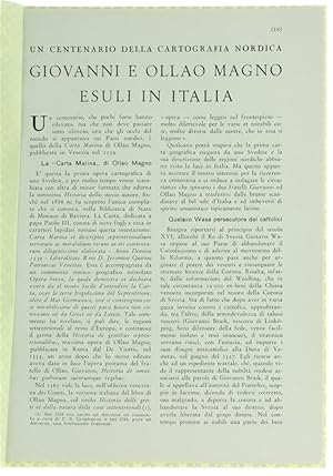 GIOVANNI E OLLAO MAGNO ESULI IN ITALIA. Un centenario della cartografia nordica. Stralcio da Le V...