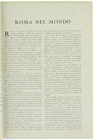 Bild des Verkufers fr ROMA NEL MONDO.: zum Verkauf von Bergoglio Libri d'Epoca