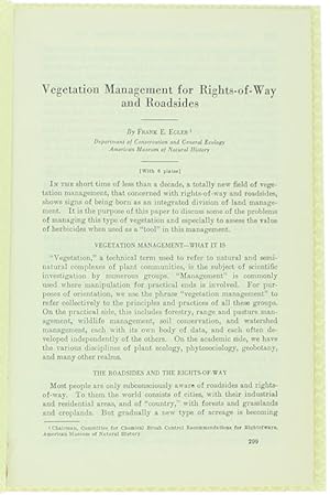 VEGETATION MANAGEMENT FOR RIGHTS-OF-WAY AND ROADSIDES.: