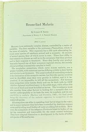 Image du vendeur pour BROMELIAD MALARIA.: mis en vente par Bergoglio Libri d'Epoca