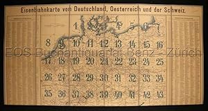 Eisenbahnkarte von Deutschland, Oesterreich und der Schweiz.