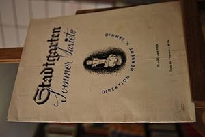 Programmheft. Stadtgarten Stuttgart Sommer Variete. Direktion Herbert H.Jamnig 16. - 30. Juni 1939.