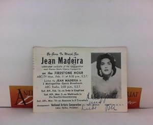 Programm-Werbekarte für Operauftritte in der Metropolitan Opera, New York von Jean Madeira - eige...