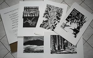 Mappenwerk: "Der Wald" - Holzschnittwoche 1983 in Gaming - mit 7 Original-Holzschnitten von Eva C...