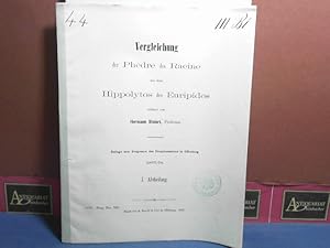 Vergleich der Phèdre des Racine mit dem Hippolytos des Euripides. (= Beilage zum Programm des Pro...