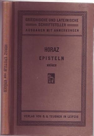 Imagen del vendedor de Q. Horatius Flaccus Episteln fr den Schulgebrauch erklrt von Gustav Krger. Sechszehnte Auflage von Paul Hoppe a la venta por Graphem. Kunst- und Buchantiquariat