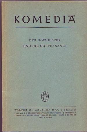 Imagen del vendedor de Der Hofmeister und die Gouvernante. Ein Lustspiel in 5 Aufzgen a la venta por Graphem. Kunst- und Buchantiquariat