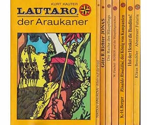 Seller image for DDR-Kinderbuchreihe "Abenteuer rund um die Welt". 8 Titel. 1.) Kurt Kauter: Lautaro, der Araukaner, 1. Auflage/1981 2.) Walter Pschel: Robin und die Huptlingstochter, 3. Auflage/1989 3.) Gnther und Hilga Cwojdrak (Hrsg.): Hol der Henker die Banditen! Allerhand Abenteuer ., 4. Auflage/1987 4.) Klaus Beuchler: Abenteuer Futuria, 3. Auflage/1987 5.) Die Rache des Huptlings, Indianer- und Abenteuergeschichten, hrsg. von Hilga und Gnther Cwojdrak, 3. Auflage/1986 6.) Gtz R. Richter: Jonas oder Der Untergang der Marie-Henriette, 1. Auflage/1985 7.) Karl Heinz Berger: Rinaldo Rinaldini der Knig von Kampanien, 2. Auflage/ 1985 8.) Nikolai Wnukow: Allein auf der Insel, 1. Auflage/1987 for sale by Agrotinas VersandHandel
