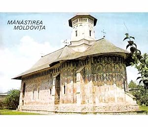 Manastirea Moldovita. Klarsicht-Mappe mit 6 Diacolorbildern in Kunststoffrahmen. Text in Rumänisc...