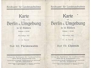 Reichsamt für Landesaufnahme. Karte von Berlin und Umgebung in 12 Blättern. Maßstab 1 : 50 000. N...