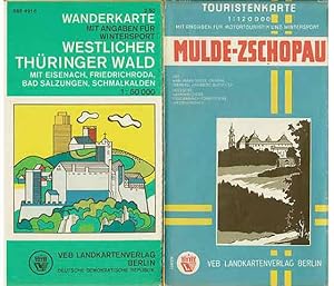 Sammlung Touristen-/Wanderkarten". 2 Titel. 1.) Touristenkarte Mulde-Zschopau, 1: 120 000, mit A...