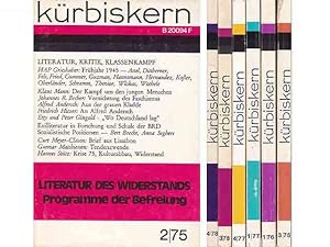 Büchersammlung "Kürbiskern. Literatur, Kritik, Klassenkampf". 7 Hefte. 1.) Heft 2/1975 mit dem Sc...