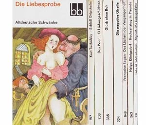 Bild des Verkufers fr Sammlung bb-Taschenbcher "Liebesgeschichten/Liebesgedichte". 8 Titel. 1.) Das Paar, 13 Liebesgeschichten (von Anna Seghers, Erwin Strittmatter, Gnter de Bruyn, Heinz Knobloch, Fritz Rudolf Fries, Erik Neutsch, Benito Wogatzki, Sarah Kirsch, Joochen Laabs u. a.) 2.) Liebe ist nicht Lieb allein, Altgriechische Liebesgedichte 3.) Helga Knigsdorf: Hochzeitstag in Pizunda, Geschichten 4.) Kurt Tucholsky: Schlo Gripsholm 5.) Francois Sagan: Das Lcheln der Vergangenheit 6.) Die negative Giselle, Moderne sowjetische Liebesgeschichten 7.) Die Liebesprobe, Altdeutsche Schwnke 8.) Glck ohne Ruh, Deutsche Liebesgedichte aus hundert Jahren zum Verkauf von Agrotinas VersandHandel