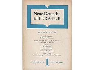 Sammlung NDL. Neue Deutsche Literatur/1954". 9 Titel. 1.) Heft 1/1954. Aus dem Inhalt  Anna Seg...
