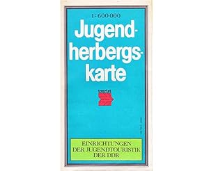 Jugendherbergskarte. 1:600 000. Einrichtungen der Jugendtouristik der DDR. 1. Auflage/1986