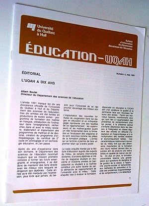 Éducation-UQAH, bulletin d'information du département des sciences de l'éducation, no 4, mai 1991