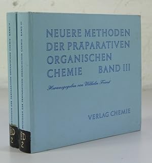 Imagen del vendedor de Neuere Methoden der prparativen organischen Chemie, Band II + III. (Enthlt u.a.: Selektive katalytische Oxydation mit Edelmetall-Katalysatoren. Von K. Heyns und H. Paulsen, Bd. II, S. 208 ff. / Reaktionen des Schwefels mit araliphatischen sowie aliphatischen Verbindungen. Von R. Wegler, E. Khle und Werner Schfer, Bd. III, S. 1 ff.) a la venta por Antiquariat Bookfarm