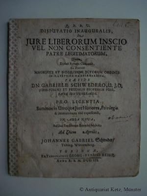 Dissertatio inauguralis de jure liberorum inscio vel non consentiente patre legitimatorum.