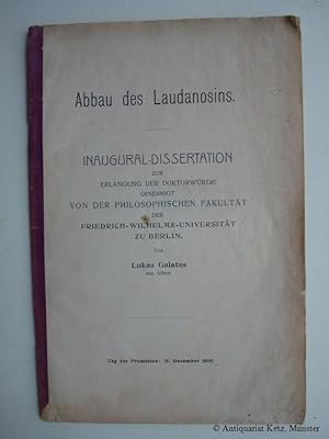 Abbau des Laudanosins. Dissertation.