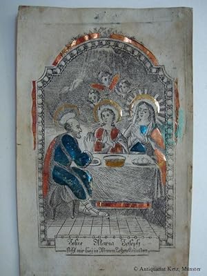 Seller image for Tod - Lebensende. "Jesu - Maria - Joseph - Steht mir bey in meinem LebensEnde. Amen". "Spickelbild" - Kupferstich von C. Harrer. Mit kleinen Ausschnitten, die mit farbiger Metallfolie unterlegt sind. for sale by Antiquariat Hans-Jrgen Ketz