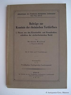 Imagen del vendedor de Beitrge zur Kenntnis der rheinischen Tertirflora. I. Floren aus den Kieseloolith- und Braunkohlenschichten der niederrheinischen Bucht. Herausgegeben von der Preuischen Geologischen Landesanstalt. a la venta por Antiquariat Hans-Jrgen Ketz