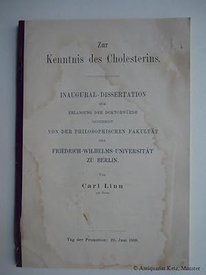 Zur Kenntnis des Cholesterins . Dissertation.