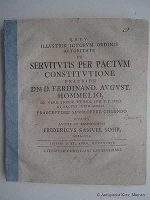 De servitutis per pactum constitutione.