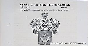 CZAPSKI, HUTTEN-CZAPSKI - Grafen v. Czapski, Hutten-Czapski