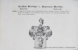 Bild des Verkufers fr BERNYI v. KARANCS-BERNY - Grafen Bernyi v. Karancs-Berny zum Verkauf von ANTIQUARIAT.WIEN Fine Books & Prints