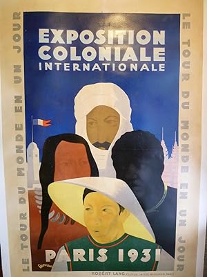 Imagen del vendedor de Affiche originale de l'Exposition Coloniale Internationale de Paris, en 1931. a la venta por INDOSIAM RARE BOOKS