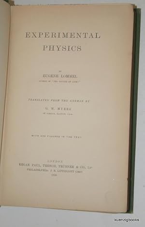 Experimental Physics translated from the German by G. W. Myers