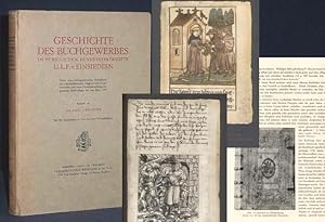 Bild des Verkufers fr Geschichte des Buchgewerbes im frstlichen Benediktinerstifte U.L.F. v. Einsiedeln. Nebst einer bibliographischen Darstellung der schriftstellerischen Ttigkeit seiner Konventualen und einer Zusammenstellung des gesamten Buchverlages bis zum Jahre 1795. zum Verkauf von Antiquariat Hilbert Kadgien