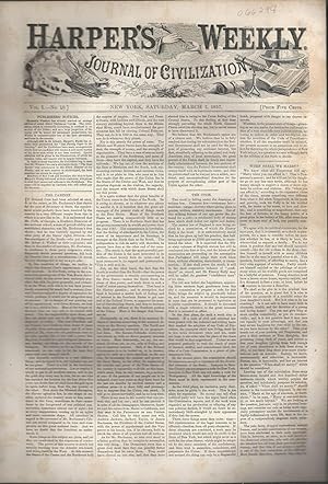 Seller image for Harper's Weekly: Journal of Civilization: Vol. 1, No. 10: March 7, 1857 for sale by Dorley House Books, Inc.