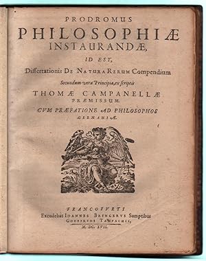 Seller image for Prodromus Philosophiae instaurandae id est, dissertationis De Natura rerum compendium secundam vera Principia, ex scriptis. for sale by LIBRERIA ANTIQUARIA PIEMONTESE
