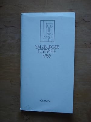 Bild des Verkufers fr Capriccio - Programmbuch der Salzburger Festspiele 1986 zum Verkauf von Antiquariat Birgit Gerl