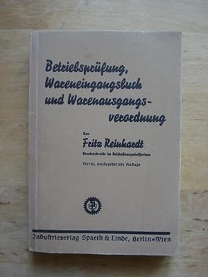 Seller image for Betriebsprfung, Wareneingangsbuch und Warenausgangsverordnung for sale by Antiquariat Birgit Gerl