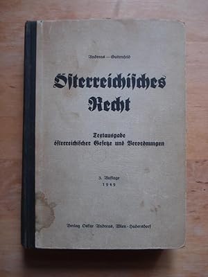 Imagen del vendedor de sterreichisches Recht - Textausgabe sterreichischer Gesetze und Verordnungen in einem Band a la venta por Antiquariat Birgit Gerl