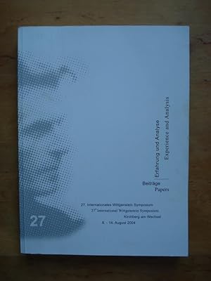 Bild des Verkufers fr 27. Internationales Wittgenstein Symposium / 27th International Wittgenstein Symposium - Beitrge / Papers - August 2004 zum Verkauf von Antiquariat Birgit Gerl