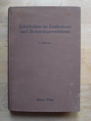 Bild des Verkufers fr Schriftstze im Exekutions- und Sicherungsverfahren zum Verkauf von Antiquariat Birgit Gerl