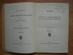 Beiträge zur städtischen Vermögensstatistik des 14. und 15. Jahrhunderts in Österreich