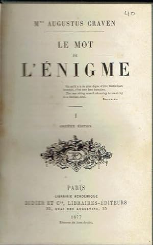 Le mot de l'enigme, 2 tomos. La clave del enigma o La niña que dio una flor.