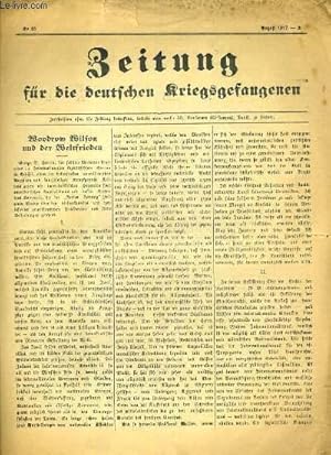 Bild des Verkufers fr BEITUNG FUR DIE DEUTSCHEN KRIEGSGEFANGENEN - N95 - AUGUST 1917 - TEXTE EXCLUSIVEMENT EN ALLEMAND. zum Verkauf von Le-Livre
