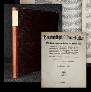 "Homöopathische Monatsblätter. Mitteilungen aus dem Gebiete der Homöopathie. 40. Jahrgang (1915)....