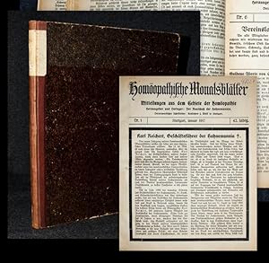 "Homöopathische Monatsblätter. Mitteilungen aus dem Gebiete der Homöopathie. 42. Jahrgang (1917)....